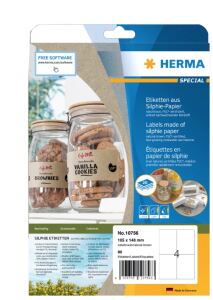 HERMA 10756 selbstklebendes Etikett Rechteck Permanent Braun 80 Stück(e)