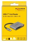 DeLOCK 91016 Kartenleser USB 3.2 Gen 2 (3.1 Gen 2) Type-C Grau