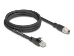 DELOCK M12 Kabel X-kodiert 8 Pin St zu RJ45 St 2 m schwarz