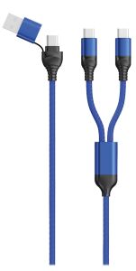 2GO 797366 USB Kabel 1,2 m USB A/USB C 2 x USB C Schwarz, Blau