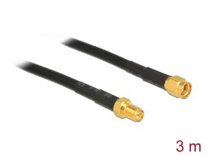 DELOCK HF Kabel RP-SMA -> RP-SMA St/Bu 3.00m low loss