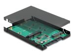 DELOCK SATA Konverter SATA 22Pin -> 1x M.2 Key B + 1x mSATA