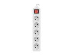 Lanberg PS1-05E-0300-W Verlängerungskabel 3 m 5 AC-Ausgänge Drinnen/Draußen Weiß