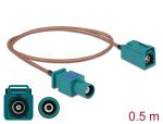 DELOCK Antennenkabel FAKRA Z Stecker FAKRA Bu RG-316 0,5