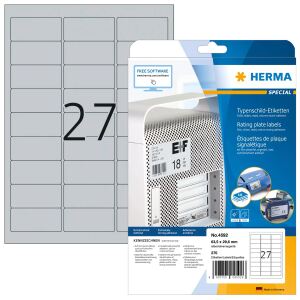 HERMA 4592 selbstklebendes Etikett Abgerundetes Rechteck Silber 270 Stück(e)