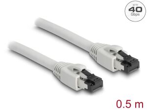 DELOCK RJ45 Netzwerkkabel Cat.8.1S/FTP 0,5m bis 40Gbps Grau