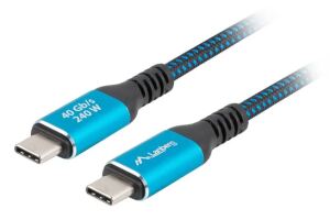Lanberg CA-CMCM-45CU-0015-BK USB Kabel USB 3.2 Gen 2 (3.1 Gen 2) 1,5 m USB C 40 Gbit/s 240 W Schwarz, Blau