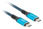 Lanberg CA-CMCM-45CU-0015-BK USB Kabel USB 3.2 Gen 2 (3.1 Gen 2) 1,5 m USB C 40 Gbit/s 240 W Schwarz, Blau