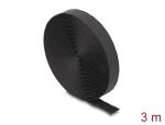 DELOCK Klettband auf Rolle mit Schlaufe L3m x B20mm schwarz