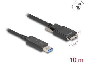DeLOCK Aktives Optisches Kabel USB 10 Gbps Typ-A Stecker zu Typ Micro-B Stecker mit Schrauben 10 m