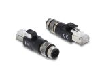 DELOCK M12 Adapter D-kodiert 4Pin Stecker zu RJ45 winkelt