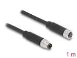 DeLOCK M8 3 Pin Kabel A-kodiert Stecker zu Buchse PUR (TPU) 1 m