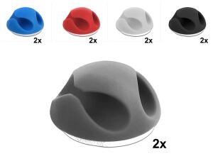 DELOCK Kabelhalter Mini Set mit 2 Durchführungen 10 Stück
