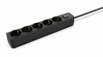 Inca IPW-44SY Spannungsschutz Schwarz 5 AC-Ausgänge 230 V 1,5 m