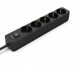 Inca IPW-44SY Spannungsschutz Schwarz 5 AC-Ausgänge 230 V 1,5 m