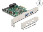 DeLOCK PCI Express x1 Karte zu 2 x extern USB 3.2 Gen 1 Typ-A + 1 x intern 19 Pin USB Pfostenstecker - Low Profile Formfaktor