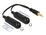 DELOCK Klinkekabel 3,5mm -> 2x 3,5mm St/Bu 0.20m sw...