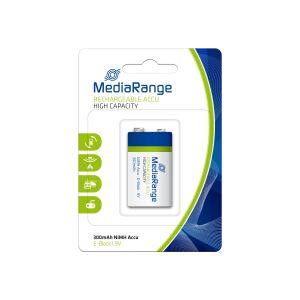 MediaRange MRBAT124 Haushaltsbatterie Wiederaufladbarer Akku 9V Nickel-Metallhydrid (NiMH)