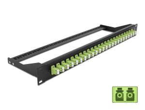 DELOCK 19" LWL Patchpanel 24 Port LC Duplex lindgrün