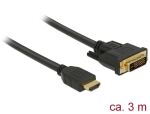 DeLOCK 85655 Videokabel-Adapter 3 m HDMI Typ A (Standard) DVI Schwarz