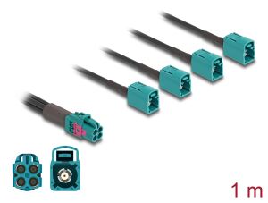 DELOCK Kabel Mini FAKRA Z Buchse quad zu 4 x FAKRA Z BU Atyp