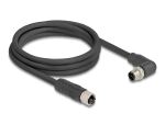 DELOCK M12 Kabel L-kodiert 4 Pin St r. gew. zu Bu PUR 2m sw
