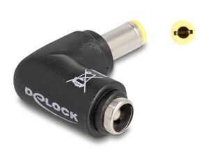 DeLOCK DC Adapter 5,5 x 2,5 mm Stecker zu 5,5 x 2,5 mm Buchse 90° gewinkelt