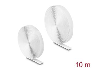 DELOCK Klettband,Haft- und Flauschband L 10 m x B 20 mm weiß