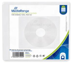 MediaRange BOX69-50 CD-Hülle Schutzhülle 1 Disks Durchscheinend, Weiß