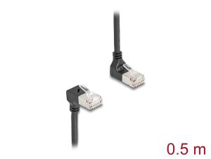 DELOCK RJ45 Netzwerkkabel Cat.6A S/FTP Slim 90° 0,25m schwar
