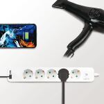 LogiLink LPS249U Verlängerungskabel 1,5 m 5 AC-Ausgänge Drinnen Weiß