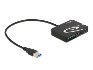 DELOCK Card Reader für XQD/SD/Micro SD + USB Typ-A Port