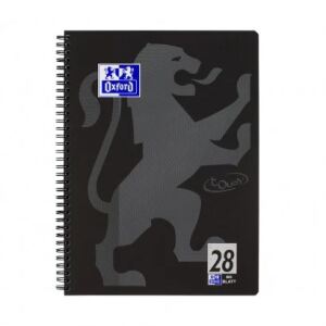 Oxford 400121610 Notizbuch A4+ 160 Blätter Schwarz, Grau