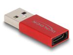 DeLOCK USB 10 Gbps Adapter USB Typ-A Stecker zu USB Type-C Buchse aktiv rot