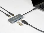 DeLOCK Externer USB 10 Gbps USB Type-C Hub mit 2 x USB Typ-A und 2 x USB Type-C