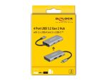 DeLOCK Externer USB 10 Gbps USB Type-C Hub mit 2 x USB Typ-A und 2 x USB Type-C