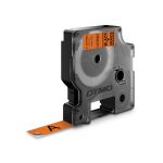 DYMO Original D1 Hochleistungs-Etikettenband | schwarz auf orange | 12 mm x 3 m | permanent haftendes Vinyl- Schriftband | für LabelManager-Beschriftungsgerät