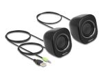 DELOCK Mini Stereo PC Lautsprecher 3,5mm Klinkenstecker USB