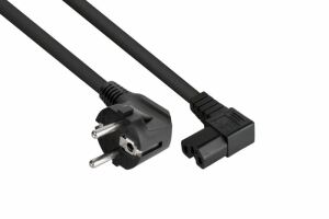 Kabelmeister SK0151-S018 Stromkabel Schwarz 1,8 m Netzstecker Typ E+F IEC C15
