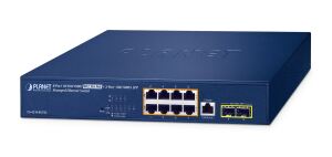 PLANET IPv6/IPv4, 8-Port Managed L2/L4 Gigabit Ethernet (10/100/1000) Power over Ethernet (PoE) 1U Blau
