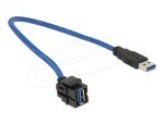 DELOCK Keystone USB3.0 A Buchse 250° mit Kabel