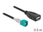 DELOCK Kabel HSD Z Stecker zu USB 2.0 Typ-A Buchse 0,5 m Pem