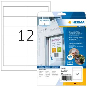HERMA 4574 selbstklebendes Etikett Entfernbar Weiß 240 Stück(e)