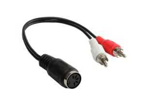 Alcasa AD-5B2CS Audio-Kabel 0,2 m 2 x RCA DIN (5-pin) Schwarz, Rot, Weiß