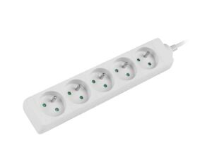 Lanberg PS0-05E-0150-W Verlängerungskabel 1,5 m 5 AC-Ausgänge Drinnen Weiß
