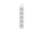 Lanberg PS0-05E-0150-W Verlängerungskabel 1,5 m 5 AC-Ausgänge Drinnen Weiß