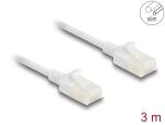 DeLOCK RJ45 Netzwerkkabel Cat.6A Stecker zu Stecker mit robuster Rastnase Industrietauglich U/UTP Slim 3 m weiß