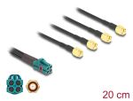 DELOCK Kabel Mini FAKRA Z Buchse quad zu 4 x SMA Stecker