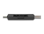 DeLOCK Card Reader USB 5 Gbps USB Type-C / Typ-A für SD und Micro SD Speicherkarten schwarz