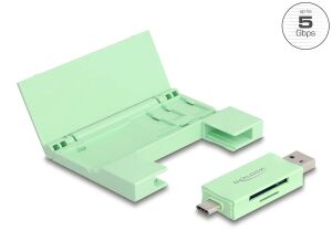 DELOCK Card Reader USB 5Gbps USB Typ-C/Typ-A SD und Micro SD